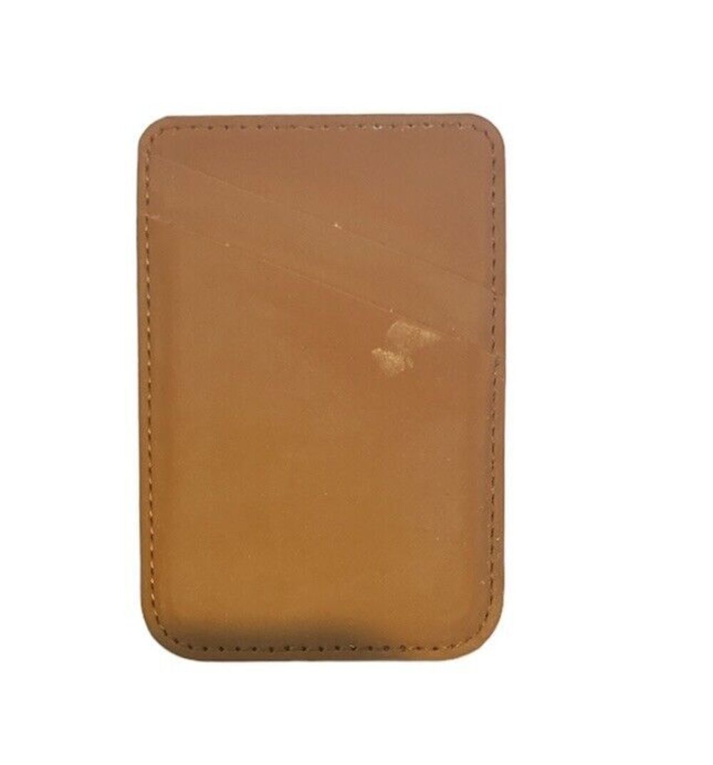 Brown Vegan Leather Magsafe Card Wallet for Iphone 13 14 15 Pro Max